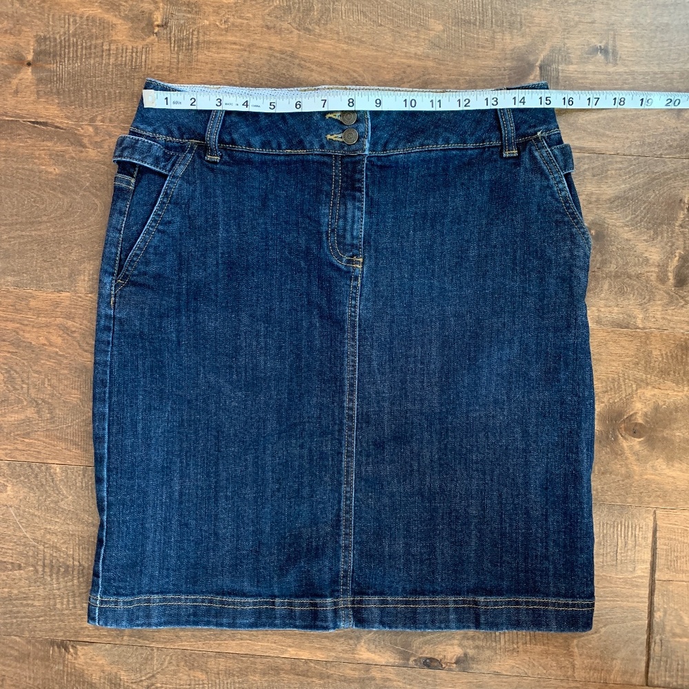 LL Bean Premiun Denim Blue Jean Skirt sz 4 Pencil .